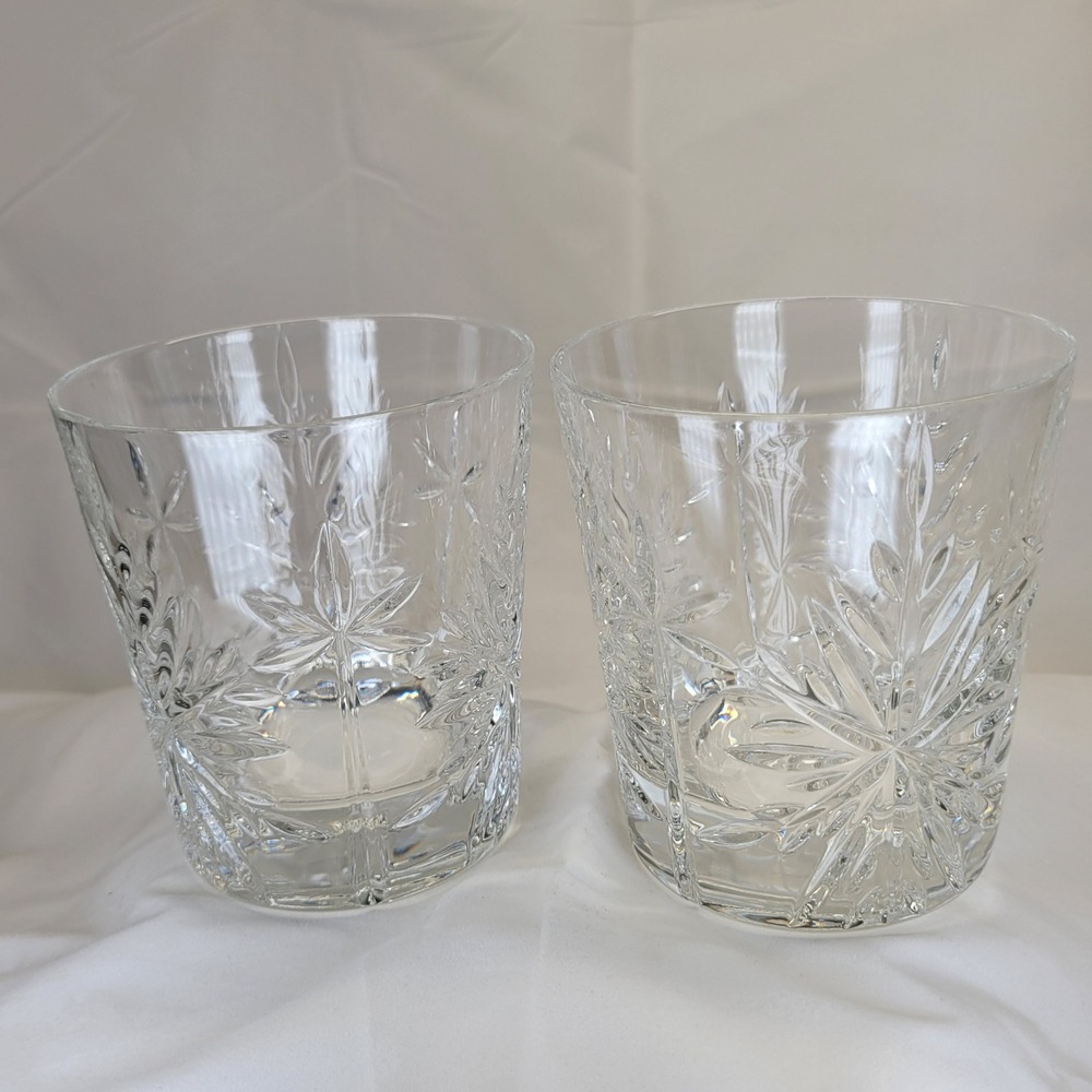 2‎ Mikasa Ice Palace Glasses Double Old Fashion Glass Clear Crystal Rare 1996-97